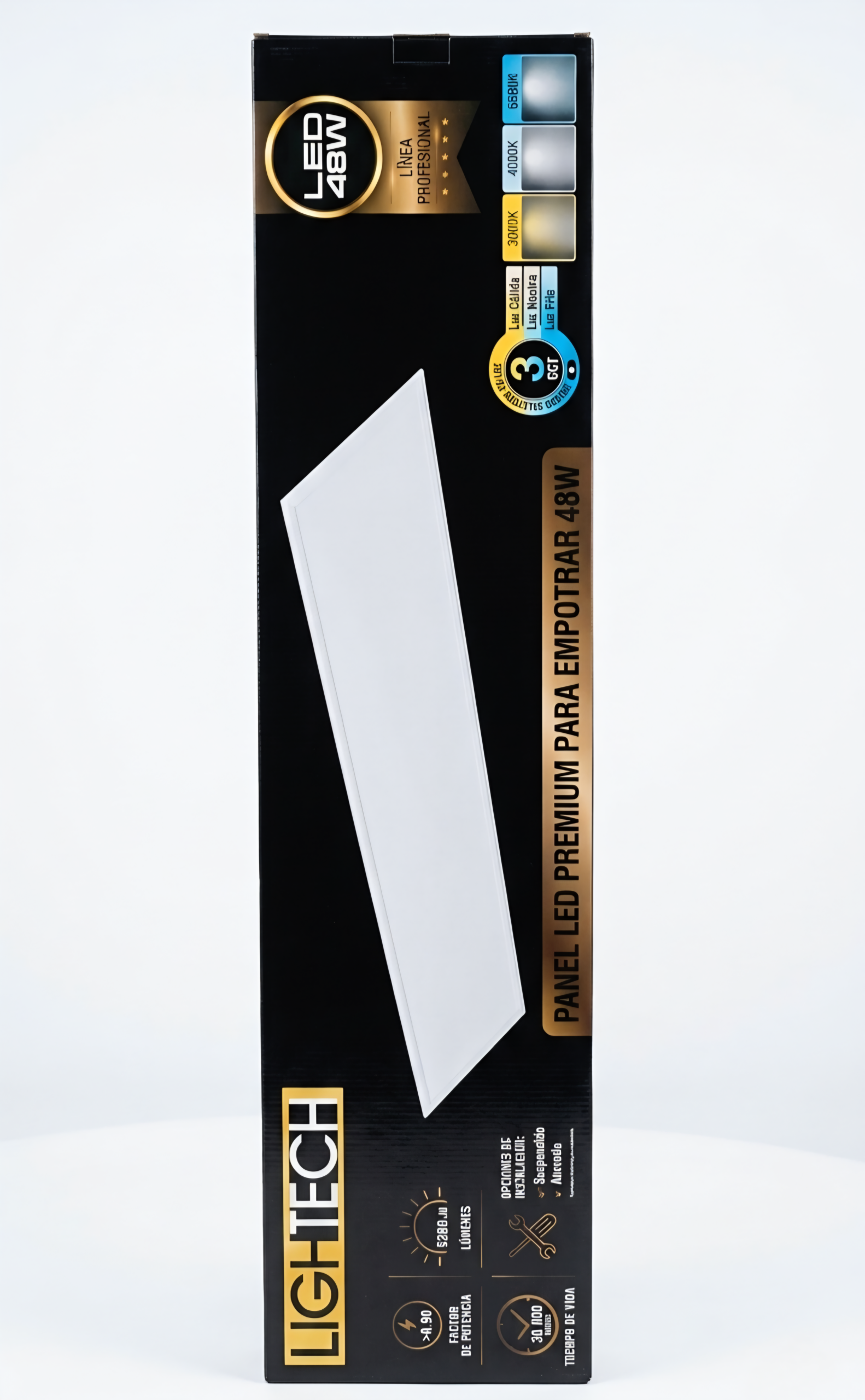 PANEL LED EMPOTRADO 48W 120X30CM 5280LM 3CCT LIGHTECH - Imagen 2