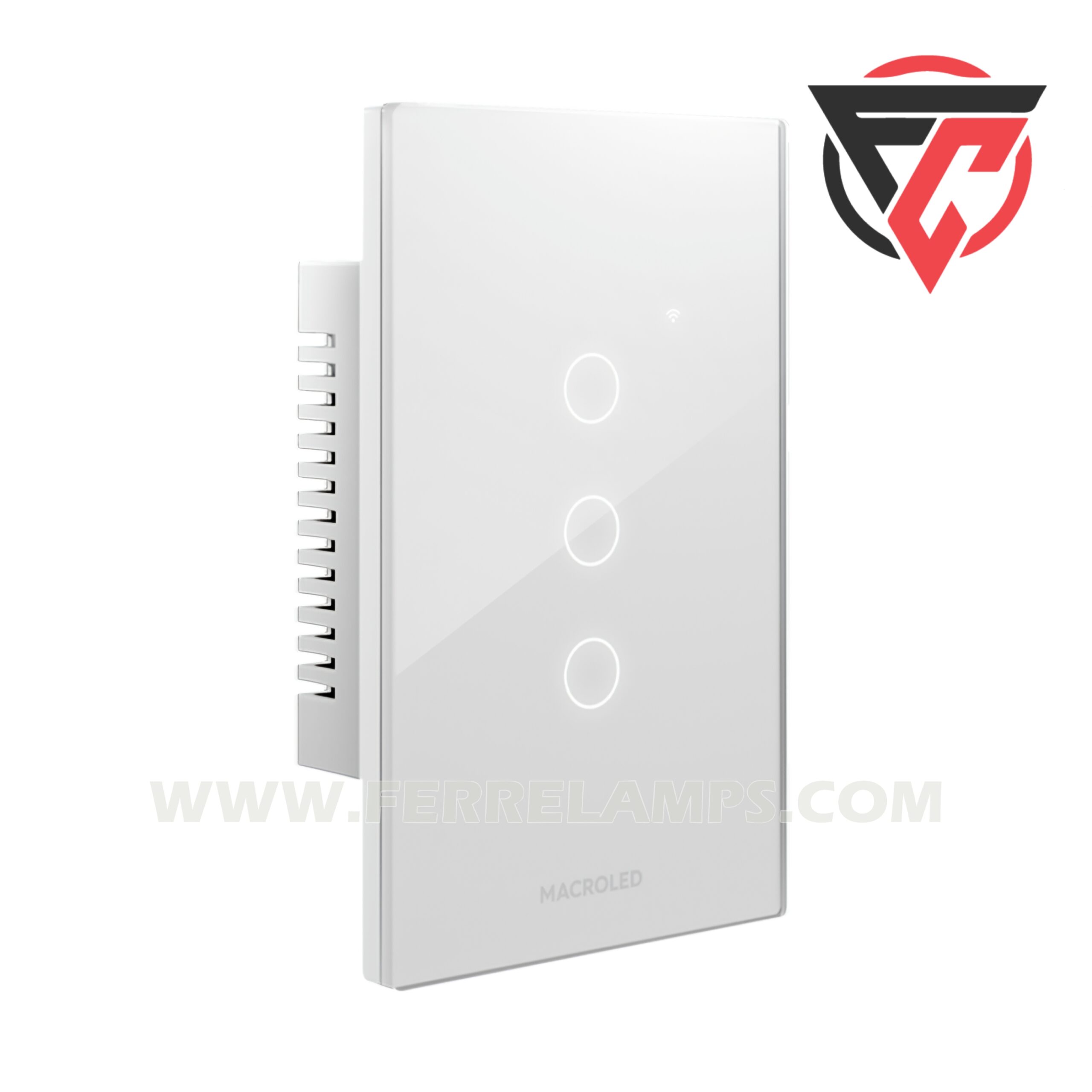 INTERRUPTOR SMART ROMA TÁCTIL BLANCO 3 CANALES CON CAPACITOR MACROLED