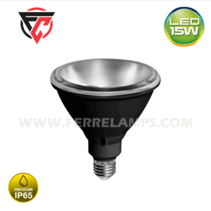 FOCO LED PAR38 15W E27 IP65 NEGRO LIGHTECH