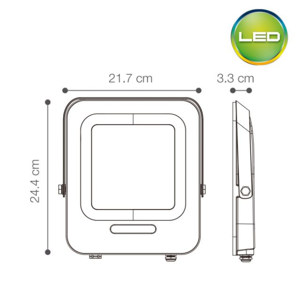REFLECTOR LED ECO 100W 6500K IP65 NEGRO - LIGHTECH - Imagen 2