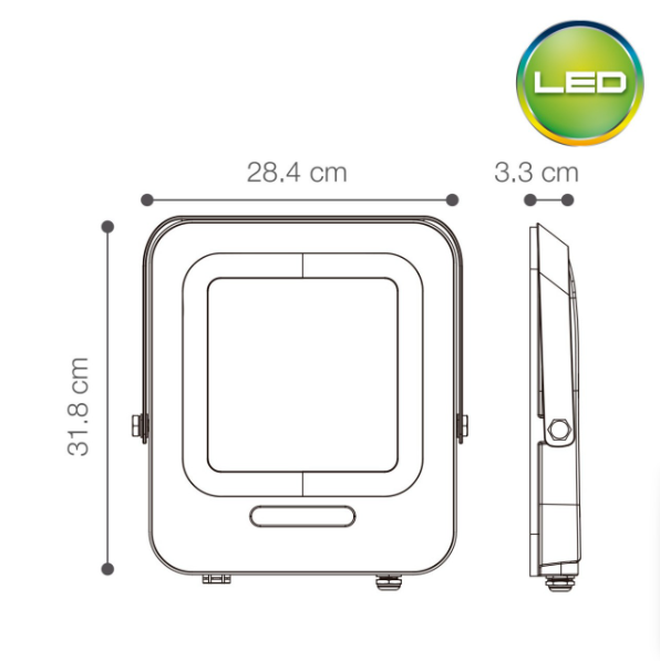 REFLECTOR LED ECO 200W 6500K IP65 NEGRO - LIGHTECH - Imagen 2