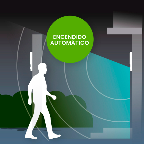 APLIQUE VENTO LED 20W 6000K CON SENSOR IP65 NEGRO LIGHTECH - Imagen 3
