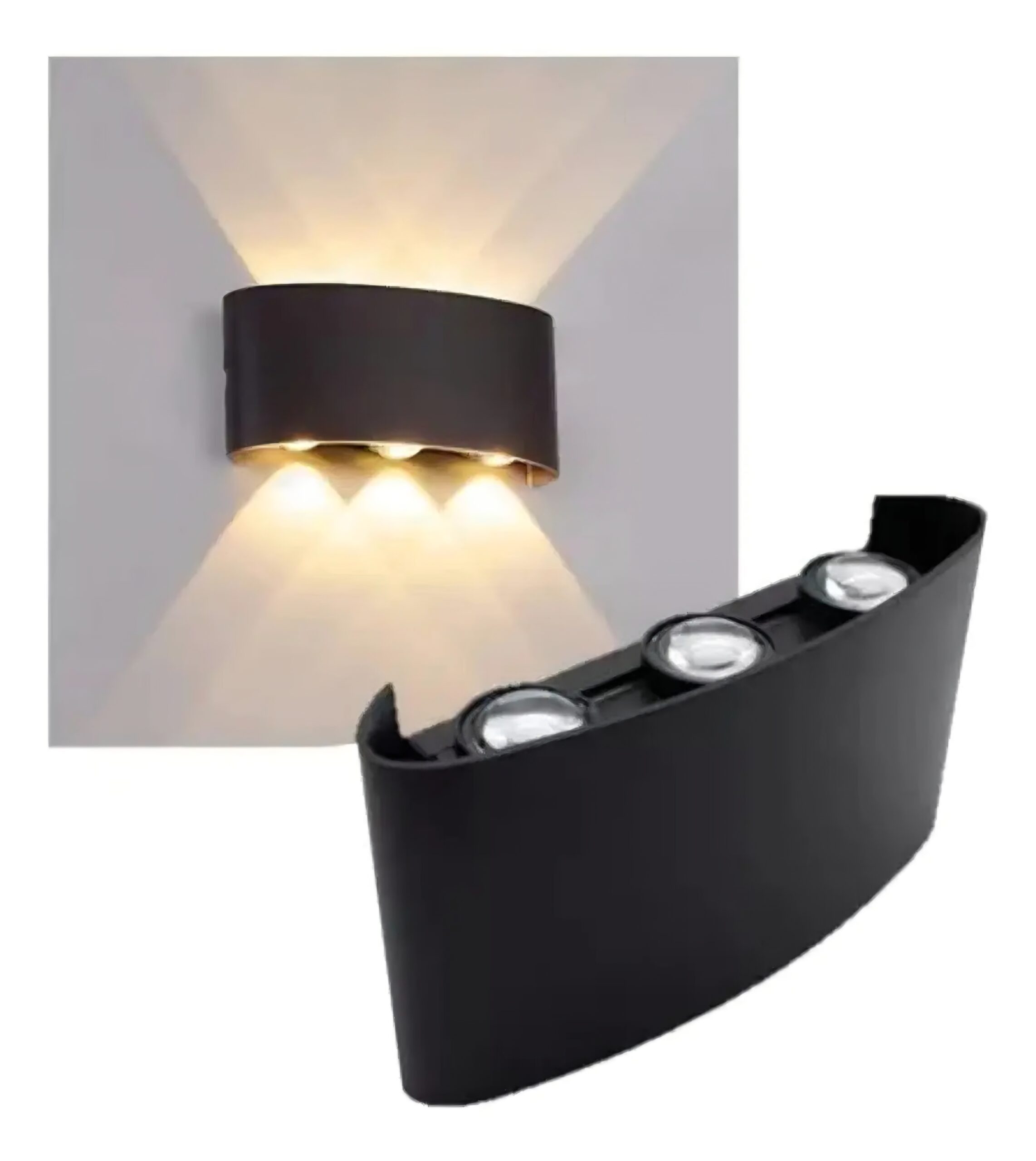 APLIQUE LED PARA EXTERIOR E INTERIOR 6W 3000K NEGRO - Imagen 2